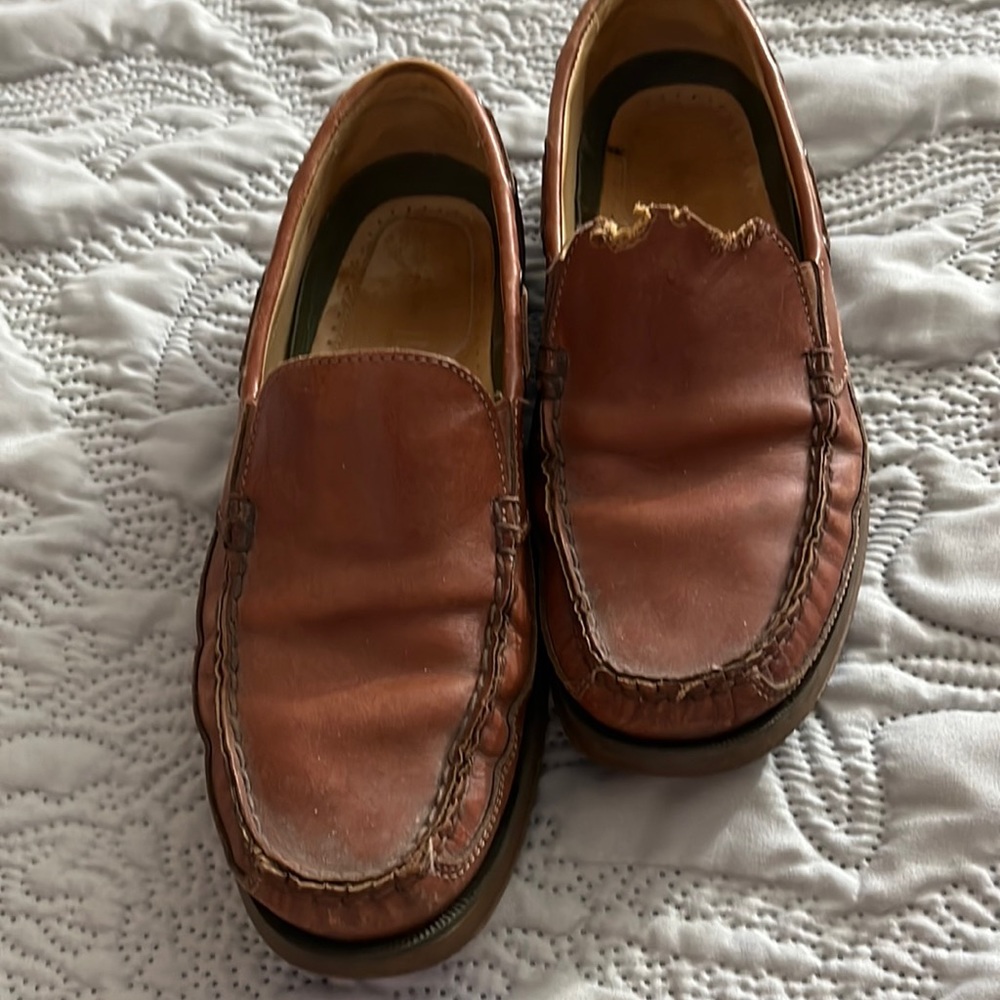 Puppy not included! Tommy Bahama men’s shoes. Size 8 Leather, 100% puppy chewed